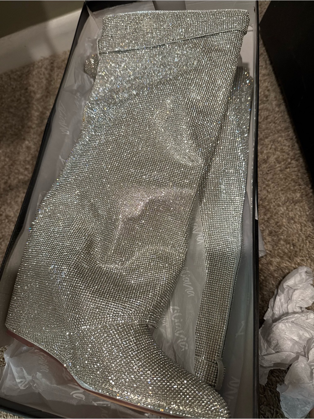 Rhinestone lock boots